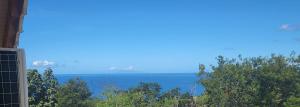 ein Blick auf das Meer von einem Haus in der Unterkunft Chambre indépendante calme pour femmes, en forêt, 1km plage in Deshaies
