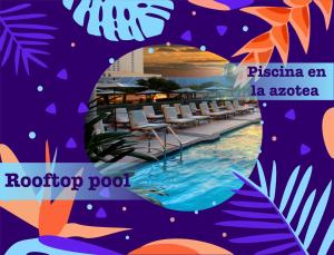 a poster for the pool at the tropico resort at PLAZA DUCASSI-SUITES AND STUDIOS- playa LOS CORALES in Punta Cana