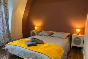 Ένα ή περισσότερα κρεβάτια σε δωμάτιο στο Le Charlet - Entre Marais et Cathédrale