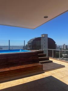 En balkon eller terrasse på Departamento exclusivo