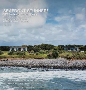 une publicité dans un magazine pour une maison sur la plage dans l'établissement Ocean Shores Warea, 