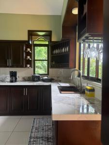 eine Küche mit Spüle und Arbeitsplatte in der Unterkunft Casa Susan in San Pedrillo + 121 Fotos