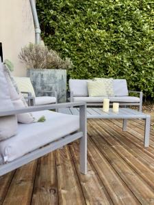 Posezení v ubytování Venez Chez Vous Parenthese du lac