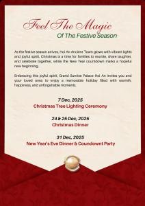 a menu for the music of the festive season at Grand Sunrise Palace Hoi An- A Luxury Indochine Hotel & Spa in Hoi An