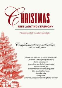 a flyer for a christmas tree lighting ceremony at Grand Sunrise Palace Hoi An- A Luxury Indochine Hotel & Spa in Hoi An