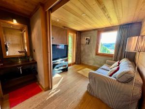 Televiisor ja/või meelelahutuskeskus majutusasutuses Chalet de Standing 5 Chambres avec Jacuzzi et Parking - FR-1-836-51
