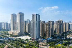 Vista general de Wuhan o vista desde el hotel