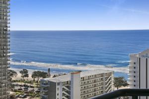 a view of the ocean from a building at Ocean View 2-Bed Studio In the Heart of Surfers in Gold Coast +6 photos