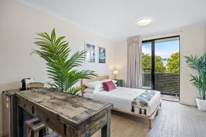 Posezení v ubytování Comfy Studio Apartment in Marcoola Beach