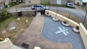 an aerial view of a yard with a fence at Les Croisés&Spa in Azannes-et-Soumazannes