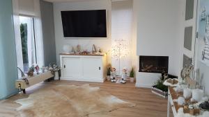 TV a/nebo společenská místnost v ubytování Villa Sonnenschein Makkum + 23 fotografií