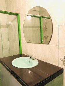 a bathroom with a sink and a mirror at Master Villa in Bandarawela