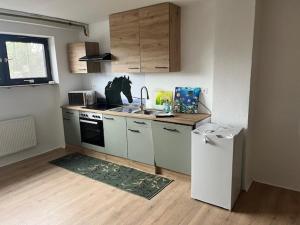 Kuchyň nebo kuchyňský kout v ubytování Idyllische Unterkunft in ruhiger Lage Boppard am Rhein + 6 fotografií