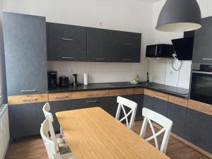 Kuchyň nebo kuchyňský kout v ubytování Appartement "Maria" mit 3 Schlafzimmern in Zeitz + 9 fotografií