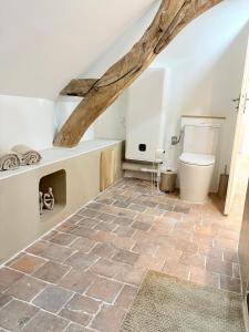 e bagno con servizi igienici in mansarda. di L'Ecrin Saint Denis, petite au centre d'Amboise! a La Celle-sous-Gouzon