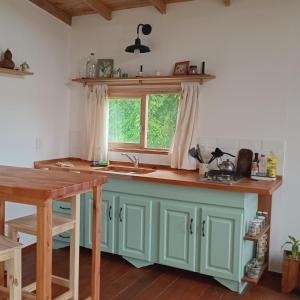 Η κουζίνα ή μικρή κουζίνα στο Cabaña entre molles