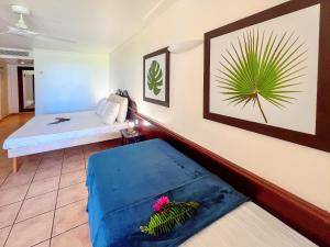 Ένα ή περισσότερα κρεβάτια σε δωμάτιο στο Studio village vacances sainte luce C6