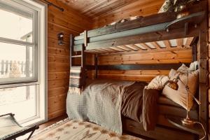 En eller flere senge i et værelse på Santa's Aurora Observatory