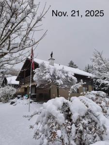 a house covered in snow in front at Chalet Rose - Einfamilienhaus in Interlaken