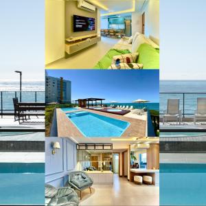 Πισίνα στο ή κοντά στο Aptos completo PÉ NA AREIA em Barra Velha em condomínio Resort com Spa, Piscina, quadra de futebol, Sala de jogos, brinquedoteca, Complexo com diversos comércios