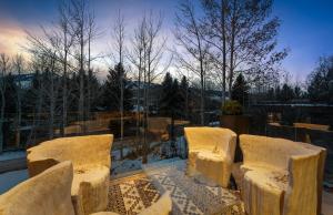 a group of chairs sitting in front of a window at Aspen Silverado in Aspen Valley Hospital Heliport