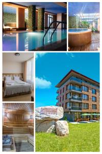 un collage di foto di un hotel e di un aominio di Cornelia Deluxe Residence a Bansko