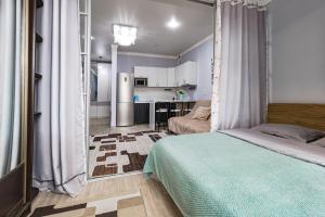 Køkken eller tekøkken på В центре с дополнительным спальным местом