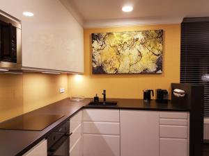 Η κουζίνα ή μικρή κουζίνα στο Am Apartments