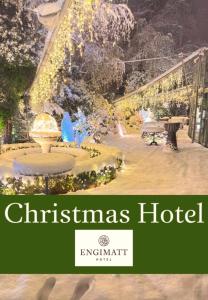 a christmas hotel sign with a picture of a garden at Engimatt City & Garden Hotel in Zürich