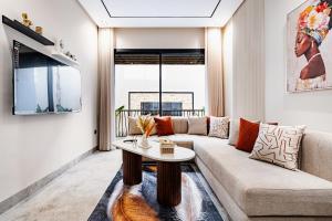 Khu vực ghế ngồi tại CFC new Appartement Central Anfa Park roof top free parking