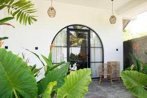 an arched doorway in a room with plants at THE ISLaNDERS in Ahangama