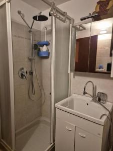 a bathroom with a shower and a sink at Le Principesse di Rho, vicinanze Milano e fiera in Rho