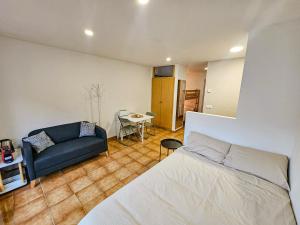 a living room with a bed and a couch at Kyra-Apartaments FronteraBL HUT2-6074 in Pas de la Casa