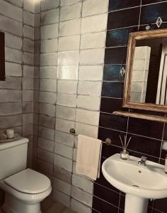 un bagno con un water e un lavandino di Apartamentos El Paso a Pedrera