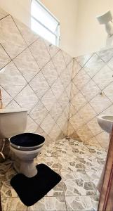 a bathroom with a toilet and a sink at TRIBUS Hospedagem e Terapias in Alter do Chao