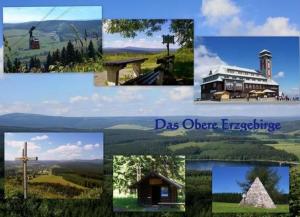 un collage de différentes images de différents endroits dans l'établissement Fewo Silberglanz, à Sehmatal