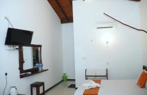 Televiisor ja/või meelelahutuskeskus majutusasutuses Ora Safari Resort