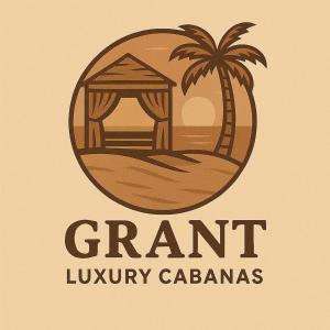 a logo for a gazebo and a palm tree at Grant Luxury Cabanas in Kandy