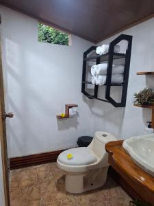 Koupelna v ubytování Casita Manakin