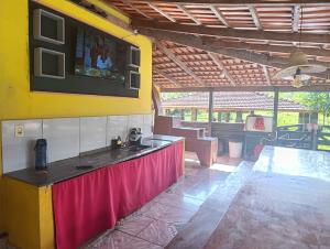 Kuchyň nebo kuchyňský kout v ubytování Pousada e camping Canastra Mineira