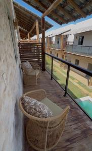 Balkón nebo terasa v ubytování Chalé da Barra EG