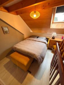 Postel nebo postele na pokoji v ubytování Ti Olli Cocon chaleureux 300m plage