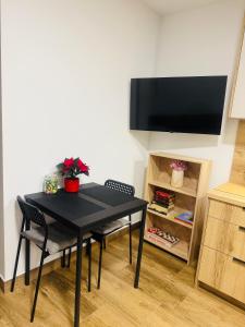 Μια τηλεόραση ή/και κέντρο ψυχαγωγίας στο Apartament przy sadzie