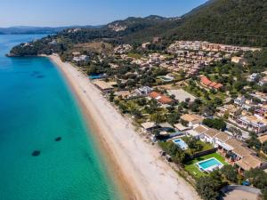 an aerial view of a beach with houses at Barbati Beach - Villa Zante in Barbati