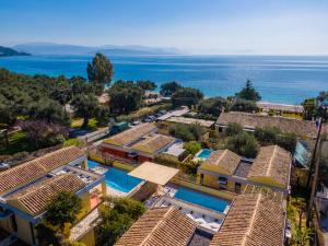 an aerial view of a resort with a pool at Barbati Beach - Villa Zante in Barbati