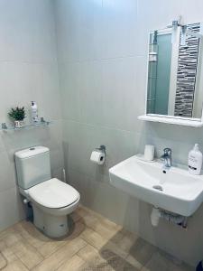 « Ciel D’ORAN » في وهران: حمام مع مرحاض أبيض ومغسلة