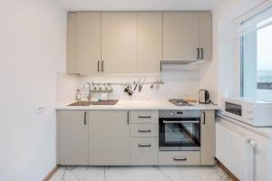 Una cocina o cocineta en Cozy airport apartment