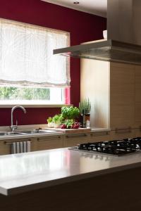 une cuisine avec un évier et une cuisinière dans l'établissement A Casa Di Elena, à Rigutino