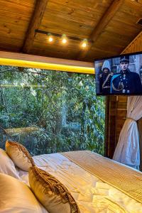 TV a/nebo společenská místnost v ubytování Cabana da mata