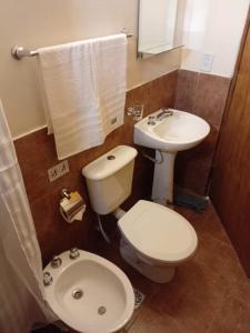 une salle de bains avec toilettes et lavabo dans l'établissement Cafayate Suite, à Cafayate